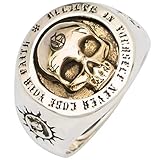 NW 1776 Skull Silver Color Rings for Man Vintage Punk Fashion Jewelry Hippop Street Culture Rings