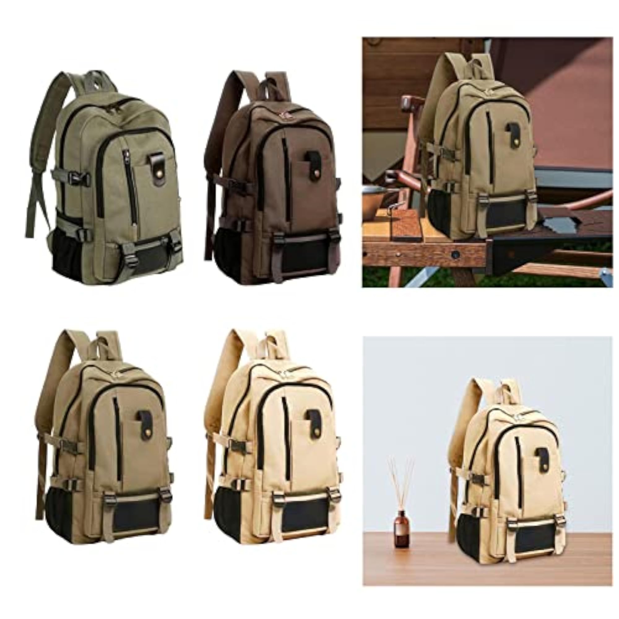 Dark Green Computer Bag Daypack, Travel Backpack