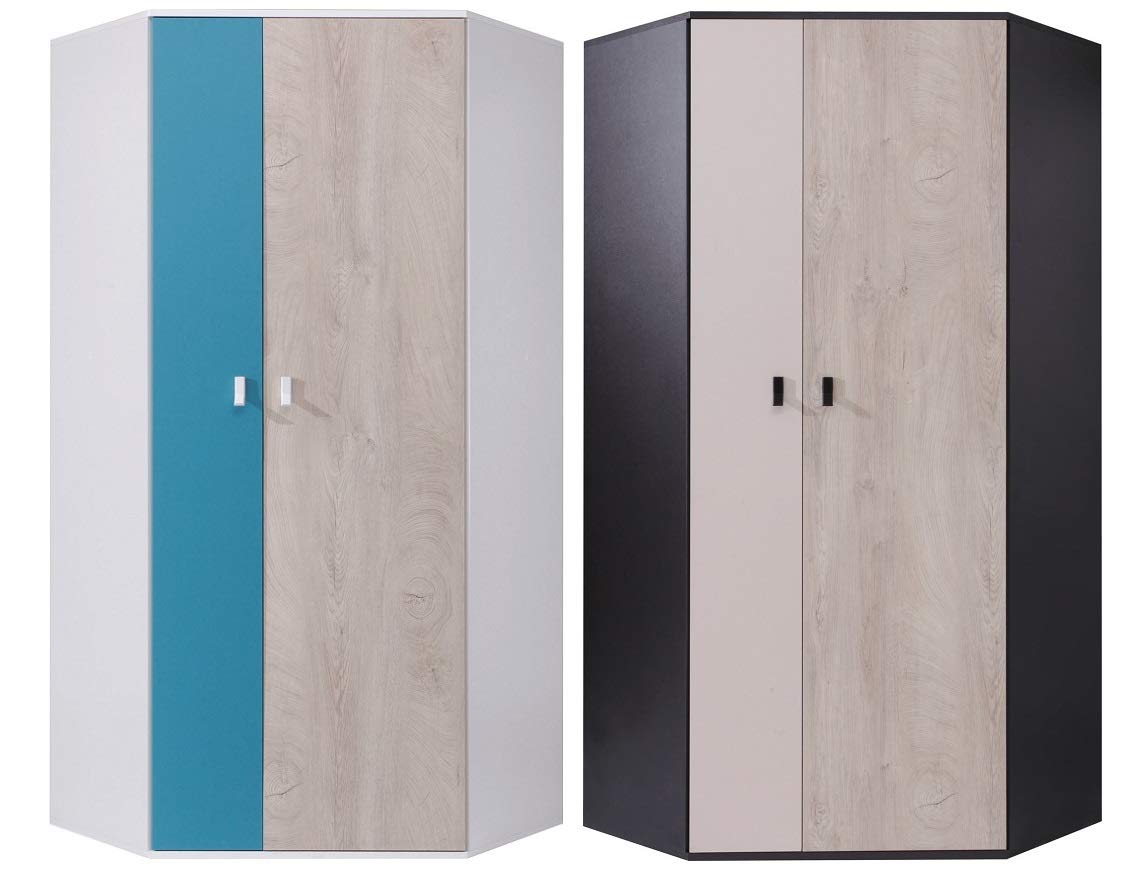 Jugendzimmer Kinderzimmer komplett Space Set A Eckschrank 2 Standregale Schreibtisch Wandregal Bett 200x90 NEU