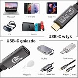 EUDOBEL Przedłużacz USB C 20 Gb/s, 3 m, kabel przedłużający USB C 3.2 Gen2x2, 240 W, 48 V/5 A, przedłużacz USB Type C, 4K@144Hz 5K@60Hz, wtyk na gniazdo do Thunderbolt 4, iPhone16, iPhone15, Switch