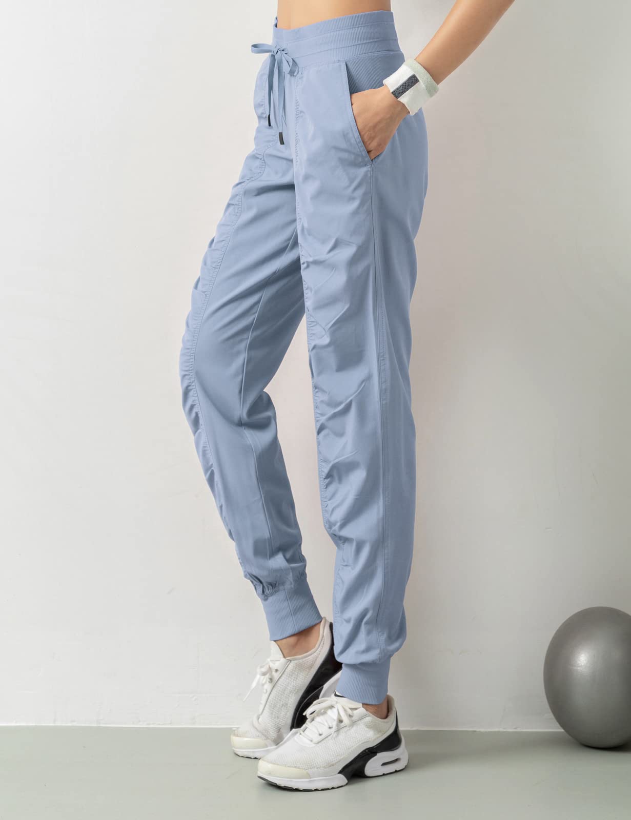 TOPLAZA Pantaloni Sportivi Joggers Donna Pieghettato Vita Alta con Tasche
