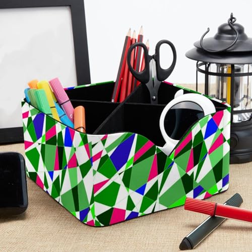 Boîte de rangement géométrique pour stylos et papeterie de bureau - 8