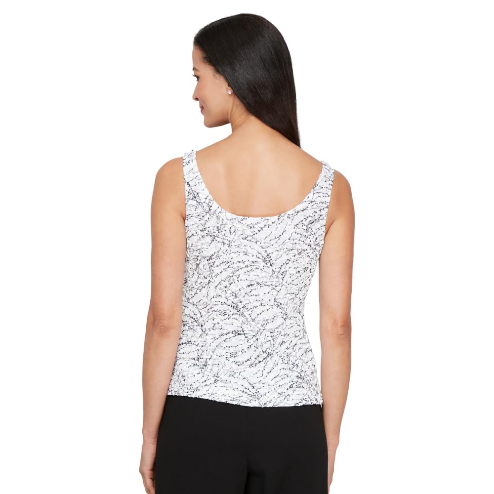Alex Damen Plus Size Printed Twinset With Tank Top And Jacket Smokinghemd