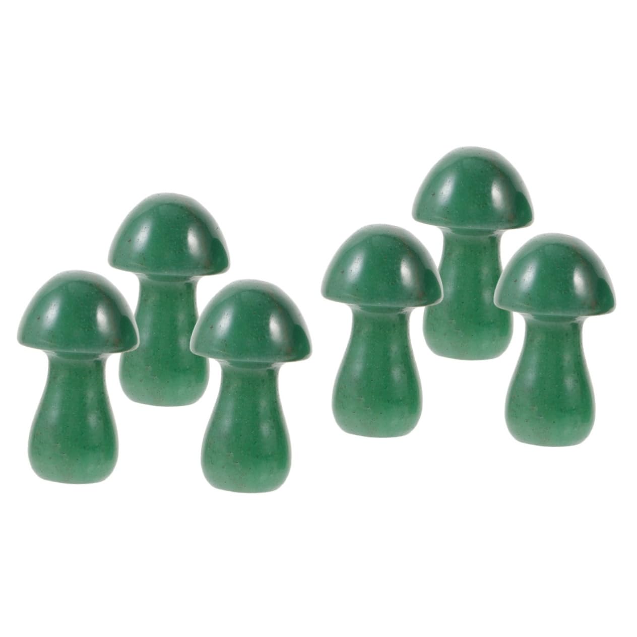 SUPVOX 6 Pcs Crystal Mushroom Home Decor Stone Ornaments for Micro Landscape Decorative Stone Ornaments Micro Stone Mini Stone Ornaments Stone Decors Rose Quartz Aventurine Jade