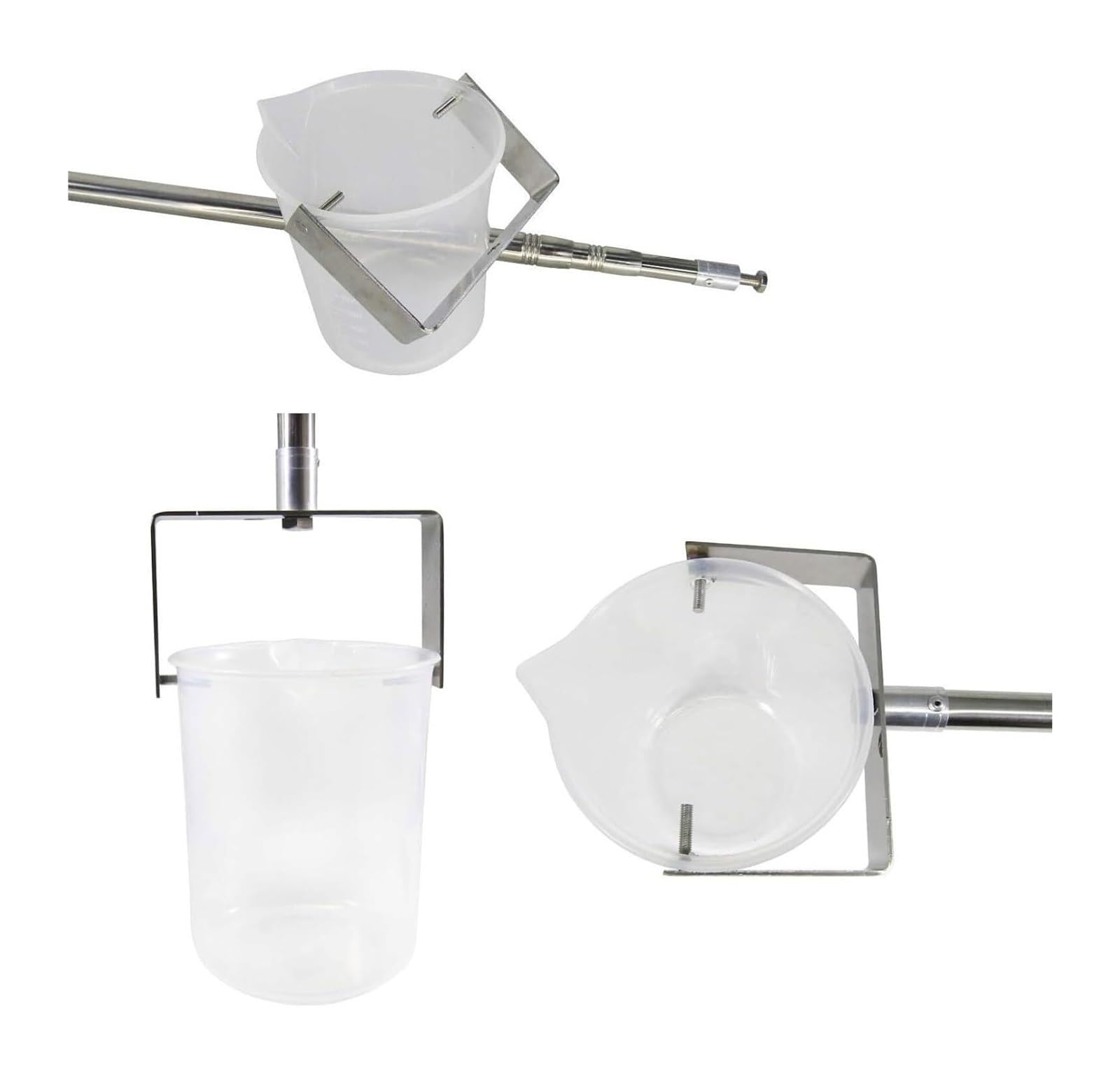 Teleskop Wasserprobenehmer 1000ml Edelstahl Swing Eimer Verstellbar 1,5-6m für Seen, Flüsse & Umweltüberwachung