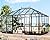 HOWE 14x9.5x9 FT Pavilion Styled Greenhouse with Clear Panels Double Swing Doors, 6 FT Wall Height Hybrid Polycarbonate Greenhouse, Green Houses for Outdoors, Sunroom Black