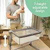 Ingenuity SwaddleMe Beginnings Compac and Foldable Multi-Position Baby Bassinet with Elevated Airflow Technology Mattress, Gray Tweed