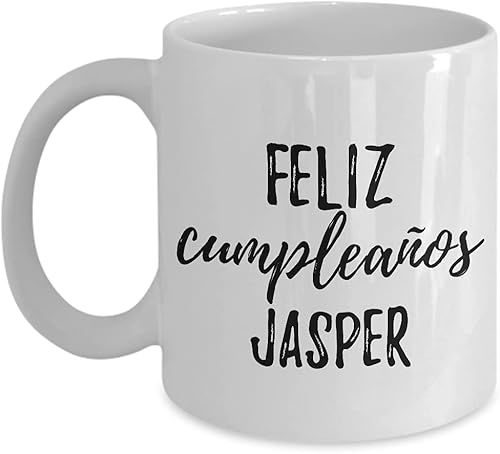 Feliz Cumpleanos Jasper Mug Spanish Happy Birthday Personalized Name Gift Coffee Tea Cup 11 oz