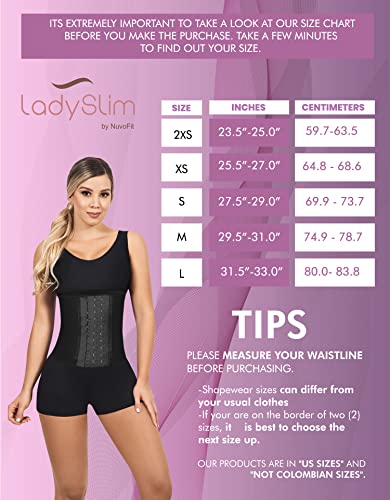 LadySlim by NuvoFit Fajas Colombianas Reductoras para Mujer Short Torso Latex Waist Trainer for Women3