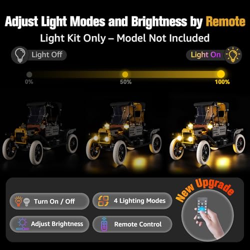 Luces para Lego Ford T 11376 de BrickSoul con control remoto 3