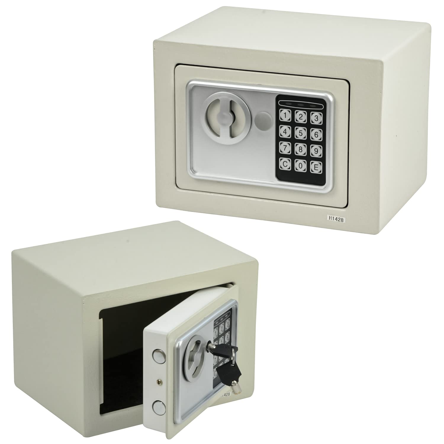 Heavy Duty Steel Digital Electronic Security Safe Home Office Money Safety Box By Crystals® (4.6L Electric Safe_White)