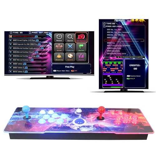 Pandora Saga DX precargado con 516 Juegos Verticales + 3000 horizontales, cócteles de 3 Caras, Consola de Juegos Pandora Box Arcade, botón pulsador LED de precisión Joysitck USB Trackball de 8 vías