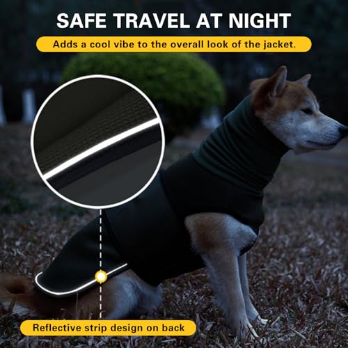 Yanmucy Dog Calming Coat with Snood 2 in 1 Anxiety Relief Adjustable Anxiety Jacket with Hoodie Ear Muffs for Nervous Dogs (Green, M) - Image 4
