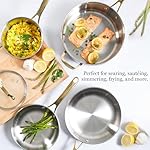 Martha Stewart Castelle 10 Piece 18/8 Durable Stainless Steel Induction Safe Pots and Pans Non-Toxic Kitchen Cookware Set - Gold Handles - Dishwasher Safe - Image 2