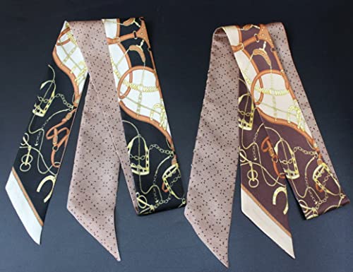 JERLA 100% Mulberry silk Scarf bag scarf Head Hair Ribbon Handbag Handle wrap Tie Bundle Neckerchief Scarf for women3