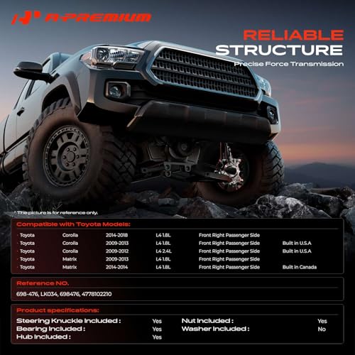 Image of A-Premium Front Right Steering Knuckle & Wheel Bearing Hub Assembly