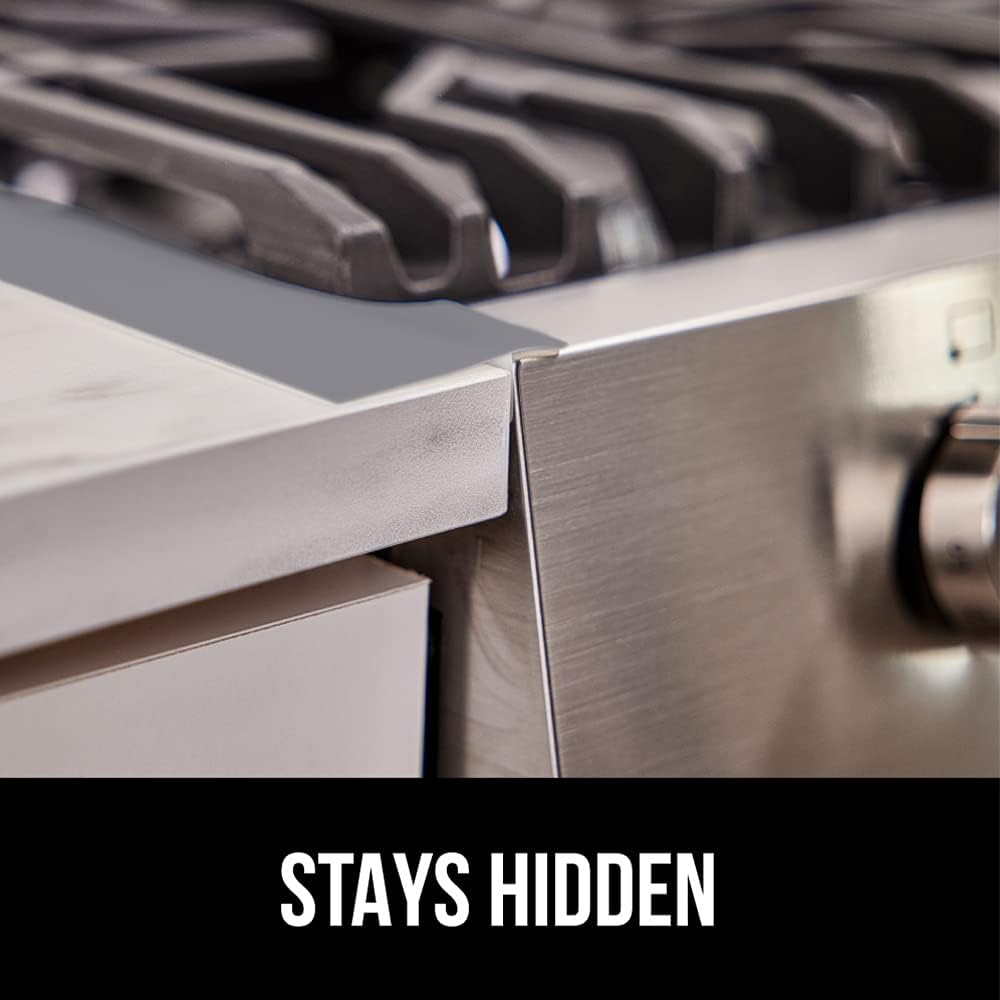 Gorilla Grip 2 Pack Silicone Stove Gap Covers, Heat Resistant Flexible Stovetop Filler Between Counters and Cooktops, Seamless Fit Hidden Oven Side Guard, Seal Prevents Counterspace Mess, 21 Inch Gray : Appliances