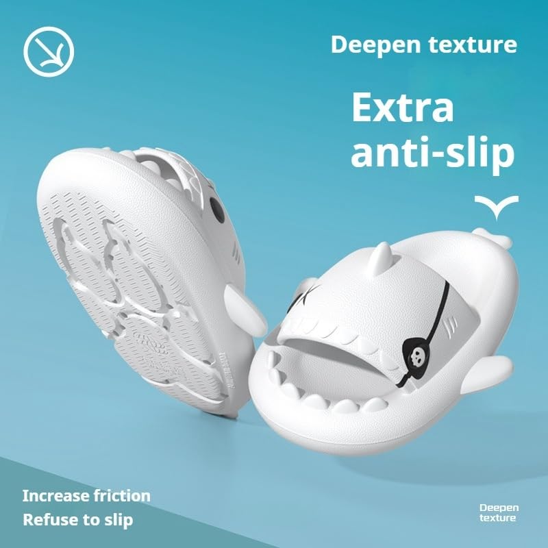 Big Eyes Shark Slides,Pirate Shark Slides,Thick Sole Non-Slip Shark Slippers Sandals.Cute Unisex 3d Shark Slippers3