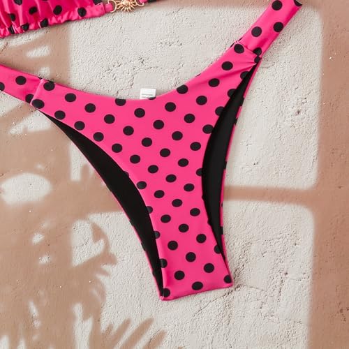 Hanraz bademode damen, Bikini Damen Set Zweiteiliger Badeanzug- Sexy String Beachwear Vintage Push Up Swimwear Low Waist Swimsuit Brazilian Bademode Sport Urlaub Bustier Badebekleidung-2