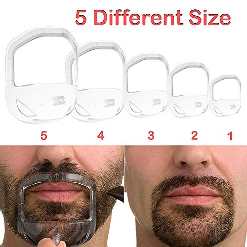 Amyove Men 5 Sizes Beard Shaping Tools, Beard Care & Grooming Kit Beard Goatee Shaping Template Tool with Storage Bag