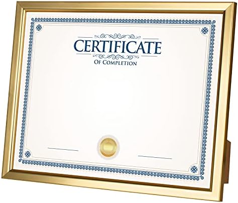 Giverny 8.5x11 Picture Frames, Gold Photo Frames for Wall or Tabletop Display, Simple Design Glossy Finish Frame Perfect for Home Decoration, Office, Certificate Frame, Degree Frame