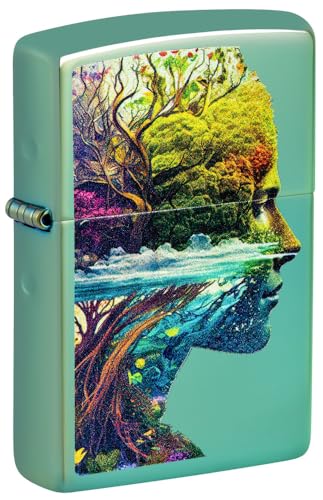 Zippo One with Nature Design High Polish Green Pocket Lighter