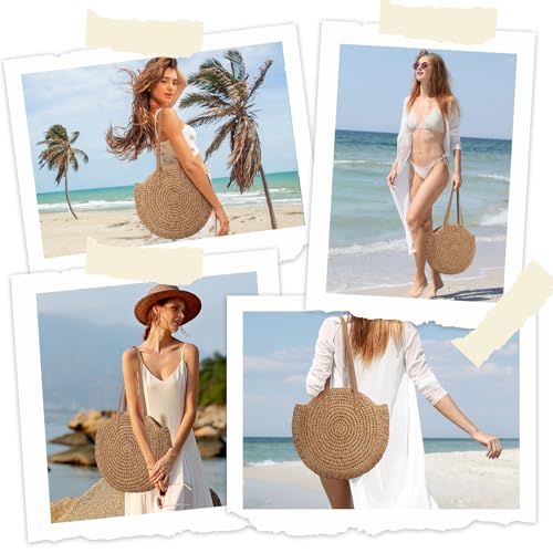 Image of Trifabricy Beach Bags for Women, Woven Straw Tote Bags,Large Beach Bag, Weaving Swim Shopping Travel Bag Waterproof