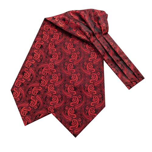 Image of Dubulle Paisley Floral Ascot for Men Self Tie Mens Cravat and Pocket Square Cufflinks Wedding