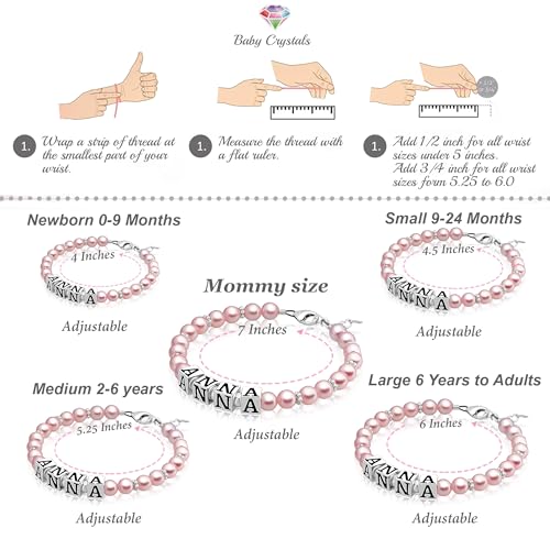 Customized Name Bracelets for Girls and Boys, Sterling silver Jewelry, Alphabet Letter Charm Bracelet Personalized Baby Gifts, Birthday Gift for Women, Newborn, infant Toddler, Teen3