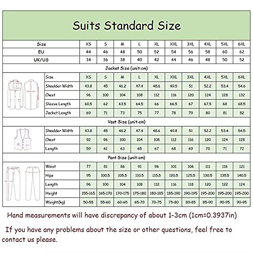 Men's 3 Piece Suit Blazer Slim Fit Tux Jacket Vest Pants Set for Party, Wedding and Business, Pink, Medium - Image 3