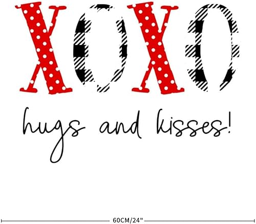 Miniatura 8 de Calcomanía de pared de San Valentín XOXO Hug & Kiss para decoración de búfalo a cuadros de leopardo XOXO calcomanías de pared para decoración 14 de
