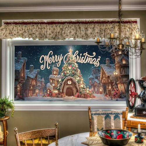 Vinilo decorativo Christmas Village 39.3 x 17.7 pulgadas miniatura 1