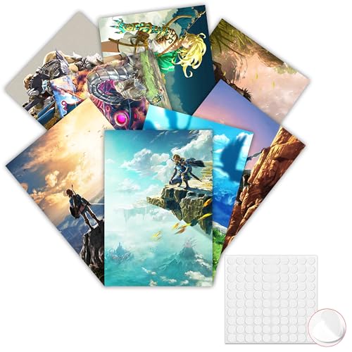 GTOTd Zelda Game Poster 8 Stück 42 x 29cm (16.5" x 11.5") LOZ Merch Party Ungerahmte Version HD Leinwanddruck Poster für Wohnzimmer Schlafzimmer Club Wand Kunst Dekor