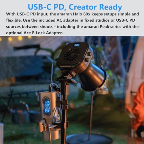 Image of amaran Halo 60x COB Video Light Bi-Color USB-C PD Bowens 63W