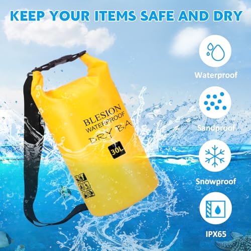 BLESION Waterdichte tas, waterdichte tas met verstelbare riem, Dry Bag (5 l/10 l/15 l/20 l/30 l) voor kajakken, boot, kanoën, camping, zwembad, rafting, vissen, zeilen, surfen - Afbeelding 4