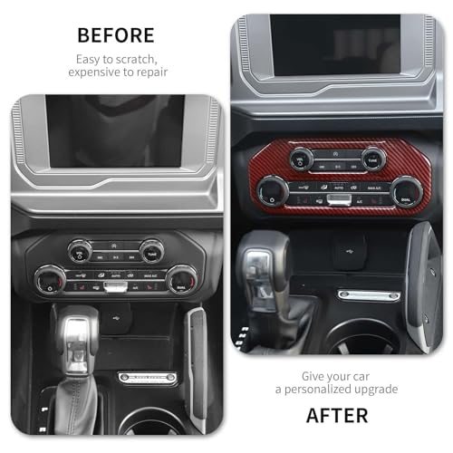 Protéger la console centrale Ford Bronco avec le panneau de commutateur de climatisation rouge