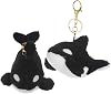 2Pcs Orca Plush Keychain: Cute Ocean Stuffed Animal Accessories for Keys Bags Phones Pendant - Ocean Lovers Whale Key Chain Charms, 5.5 Inches