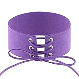 Taille: 48x32cm Daesar Femme Collier Tour De Cou Purple Cachemire Collier Pendentif Collier Chaîne Choker Punk Largeur 4CM