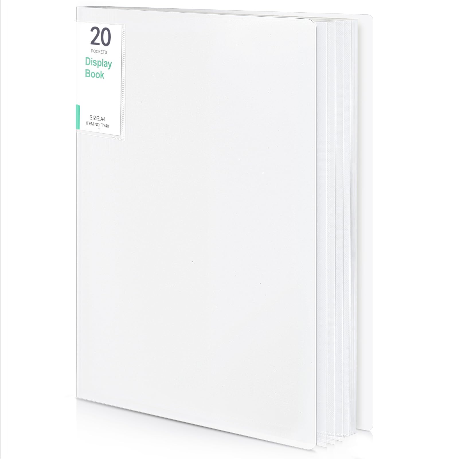 Phyxin 20-Pocket Portfolio Binder Organizer, Binder Sheet Protectors 8.5" x 11", Displaying 40 Page Plastic Folders for Documents, Document Organizer