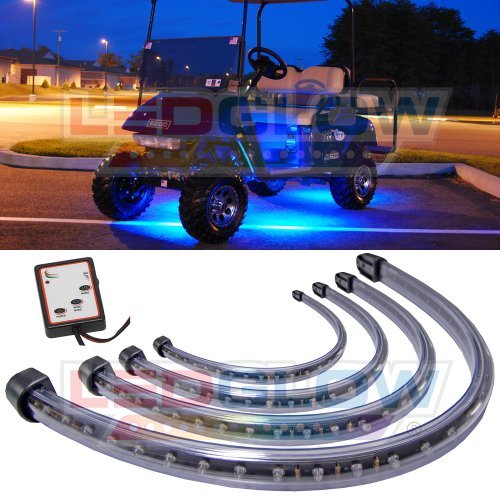 Buy LEDGlow 4pc Blue LED Golf Cart Underbody Underglow Accent Neon Light Kit for EZGO Yamaha