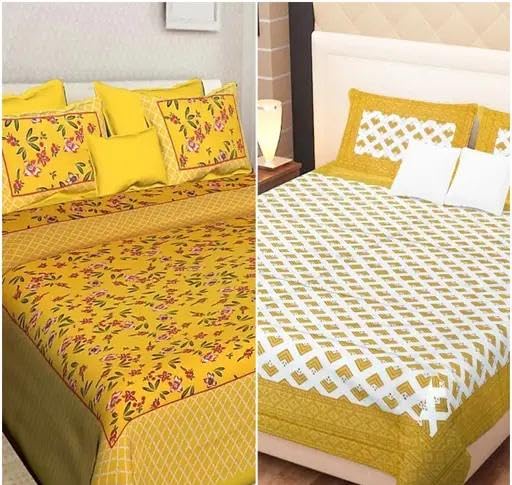 100% Pure Cotton Queen Size Bed Sheet with 2 Pillow Covers - Comfortable & Durable & Artistic Jaipuri Print - Gorgeous nan Print for Elegant Bedroom Décor (Queen Size)-image-22