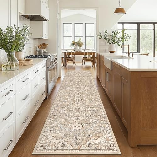 Pauwer Boho Hallway Runner Rug 2x8 Washable Entryway Area Rugs Non Slip Farmhouse Vintage Floor Mat Carpet Runner for Hallways Laundry Room Kitchen Bathroom Bedroom