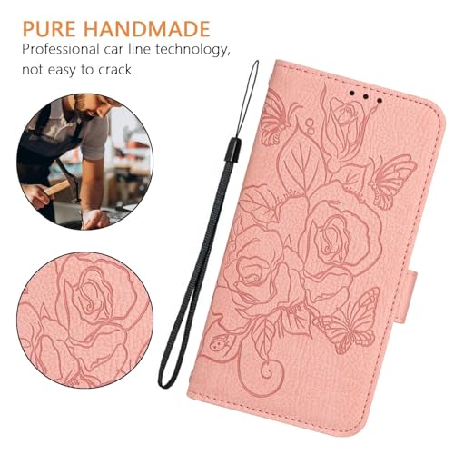 Housse Motorola Moto G32 en cuir PU supérieur : étui à rabat fin et robuste rose
