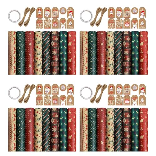 Papier d'emballage cadeau resistant fini les dechirures lot de 32 feuilles