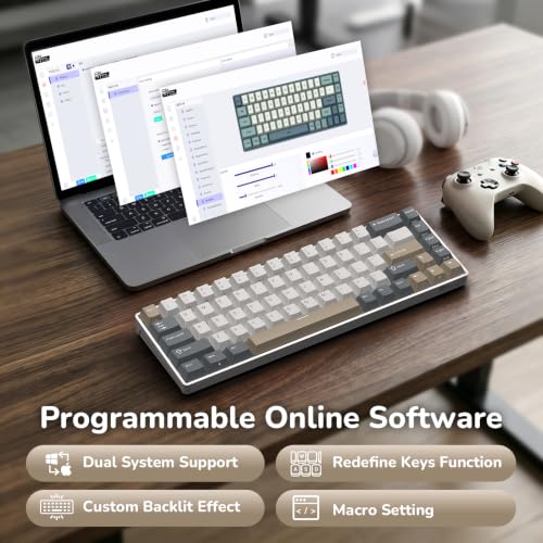 Image of RK ROYAL KLUDGE RK68 65% RGB Wireless Mechanical Keyboard for Gaming, Work | 68 Keys Compact TKL Tri-Mode BT /2.4GHz /USB-C Gaming Keyboards for Mac /Win, Hot Swappable, Custom Switch, Software Support