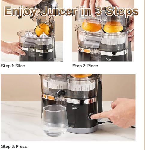 Miniatura 5 de Electric Juicer Machine, 100W Citrus Juice Maker with 500ml Capacity, 18000 RPM Powerful Motor, Easy to Clean and Dishwasher-Safe Parts, Fresh Hand