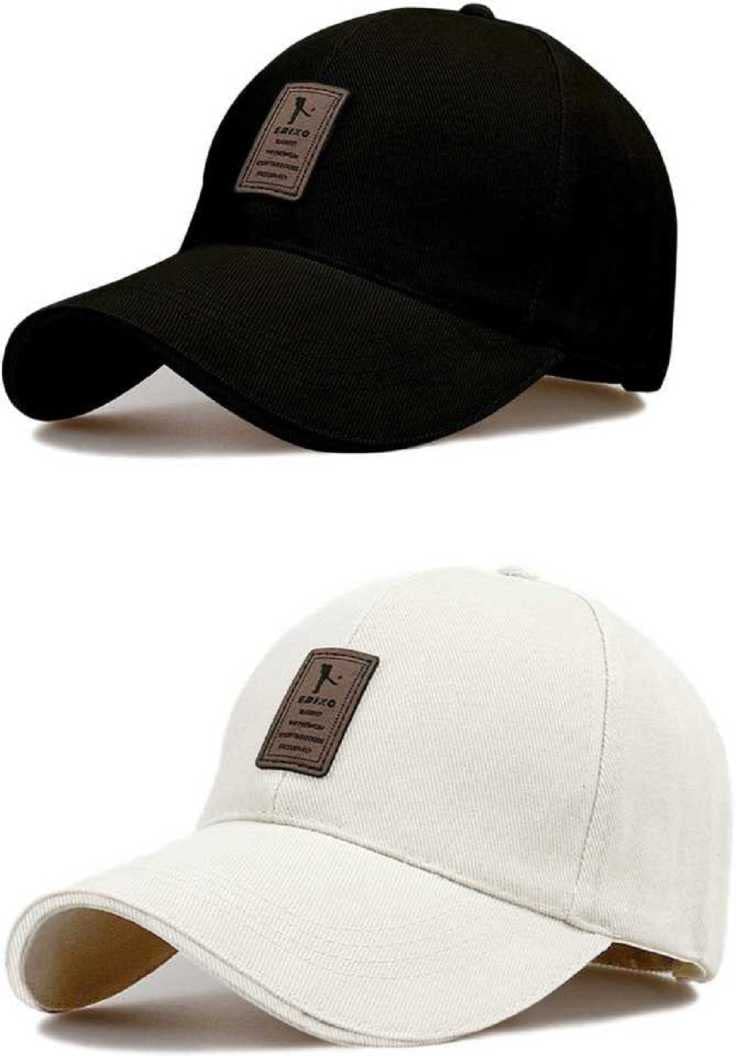 Cap for Men Free Size with Adjustable Strap Caps for All Sports Baseball, Cricket, Gym, Tennis Pack 2