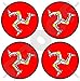 ISLE of MAN Île de Man TT Courses Royaume-Uni MANX Triskellion, 50mm Vinyle Autocollants, x4 Stickers