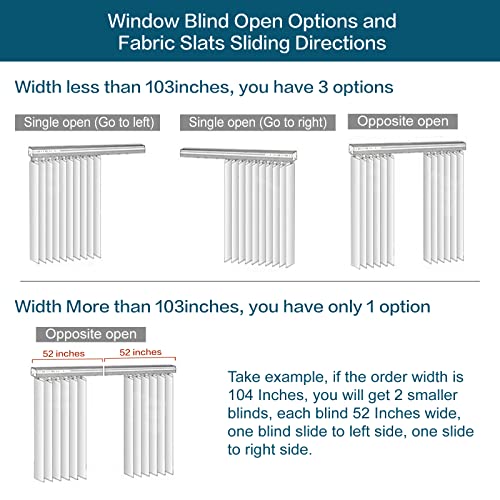 Cordless Blackout Vertical Blinds, White 3.5 Inch Slat Fabric Window Shade, Uv Protection Decoration Vertical Window Blind For Windows, Large Doors #TOP4