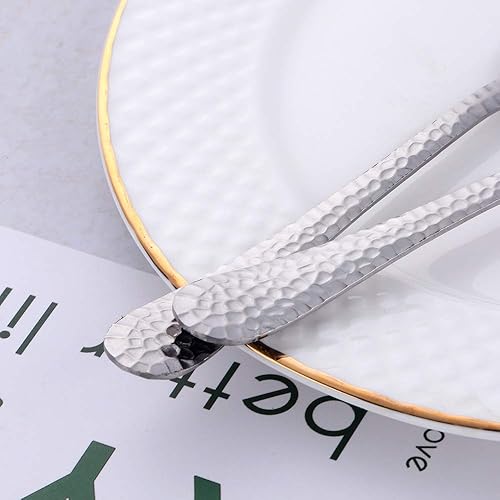 Miniatura 6 de 12 vajilla martillada de acero inoxidable Vajilla Plateado